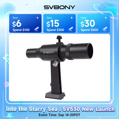 SVBONY SV182 Positive Straight 6X30 Metal Star Finder for Astronomical Telescopes with Stand Achroma