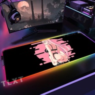 Zero Two Darling In The FranXX RGB Gaming Mousepads Desk Pad Keyboard Mat LED Anime Mousepad XXL Mouse Pads Luminous