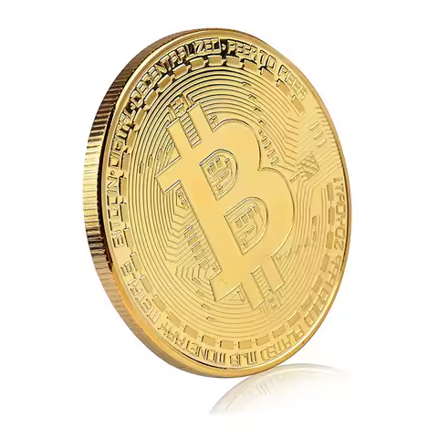 Gold Plated Bitcoin Coin Collectible Art Collection Gift Physical Commemorative coin Metal Antique I