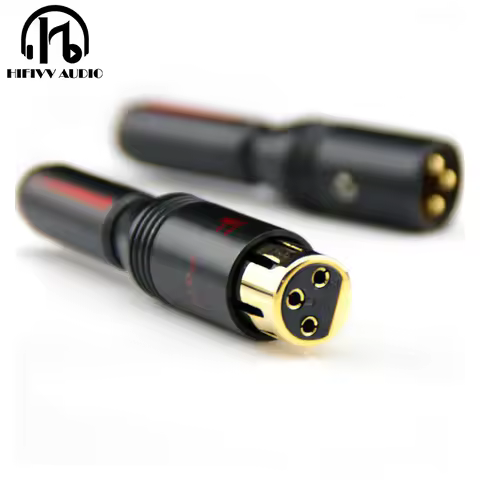 Gold-plated XLR to XRL Connector 3 Pin Female or Male Balance Plug 6-10mm