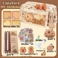กล่องดินสอขนาดใหญ่ Capybara ทำจากวัสดุ ที่ทนทาน และสกปรกกระเป๋า ที่เก็บเครื่องเขียนเดสก์ท็อปชุดเครื่