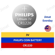 PHILIPS CR1220 3V Battery Batteri Bateri button cell coin lithium BR1220 DL 280-208 KCR1220 5012C L0