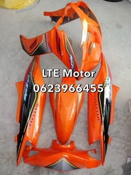 ชุดสี เฟรม mio 2 ตา มีโอ 2 ตา yamaha MIo mx 115 รถปี 2009-2011 ครบชุดทั้งคัน 5 ชิ้น สีส้มซิ่งลายmx