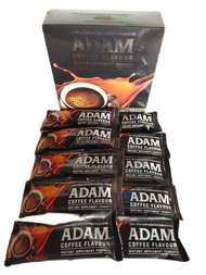 ADAM COFFEE FLAVOUR อดัม กลิ่นกาแฟผลิตภัณฑ์เสริมอาหาร กาแฟสำหรับท่านชาย กล่อง 10 ซอง