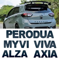 3D Metal Car Front Hood Rear Trunk Emblem Badge Sticker For Perodua Alza Axia Bezza Myvi Viva Kelisa