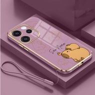OPPO Reno15 Pro 5G 15F reno15F 5G Cute Capybara Custom Name Soft Cover Fashion Solid Color Luxury So