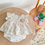 (0-24m) EG-21020 Newborn Baby Girl Summer Cotton Clothing Set Short Sleeve, Princess Clothing Toddler Girls Gadis Baju Kurung Moden Dress