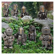 Knight Gnomes Guard 1/8pcs เรซิ่นเดสก์ท็อปเครื่องประดับประติมากรรม Soldier Miniature Figure Collecti