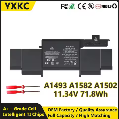 A1493 A1582 A1502 Laptop Battery 6330mAh 11.34V 71.8WH for Apple MacBook Pro 13 inch Retina A1493 Ea