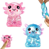 2PCSGlitterAxolotlSquishy,SlowRisingSqueezeToy,CuteAxolotlFidgetToyforStressRelief,CalmingSensoryToy