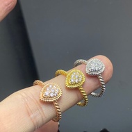 2025 New Style Boucheron Full-diamond Water Drop Ring For Girls Index Finger Ring Fashionable And Lu