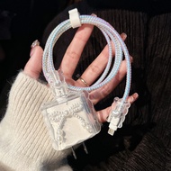 Big Pearl Bow Cable Wrapping Set Cartoon Charger Case Apple Adapter 35W Protector Of 5 USB 20w 18w 3