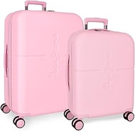 Highlight Pink Suitcase Set, 55/70 cm, ABS, Integrated TSA Closure, 116 L, 7.54 kg, 4 Double Wheels,
