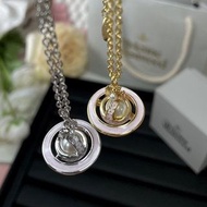 Vivienne Westwood 星球粉色琺瑯項鍊（金色/銀色）