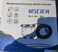 MSCIEN 10米戶外防水雙位獨立開關插座延長線