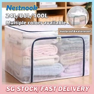 Storage box organizer 24L/66L/100L foldable clothing organizer stackable storage box fabric storage