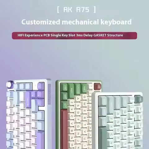RK R75 2.4g Wireless+Bluetooth+Wired Tri-Mode Mechanical Keyboard E-Sports Game Game Keyboard Hot Pl