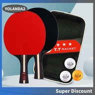 [yolanda2.sg] Ping Pong Paddle 2 Rackets &amp; 3 Balls Ping Pong Paddles Set for Advanced Training