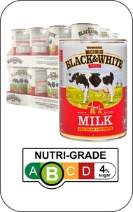 Black &amp; White Evaporated Full Cream Milk (For HK Style Stocking Milk Tea) - CARTON - 48 x 410g (385ml)