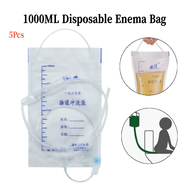 5Pcs 1000ML Disposable Enema Bag Kit for Colon Cleansing Internal Cleansing with Hose Enema Bag Home