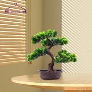 [deevoka] Artificial Bonsai Tree, Simulation Bonsai, Green Tree, Realistic Potted Decorative Bonsai,