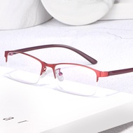 Anti-blue half-frame glasses, women's no-degree flat glasses, glasses frame eye protection, high def