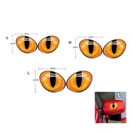 1 Pair 3D Cat Eyes Car Sticker Simulation Reflective Funny Cute Auto Decal Rearview Mirror Window Cover Decoration Exterior