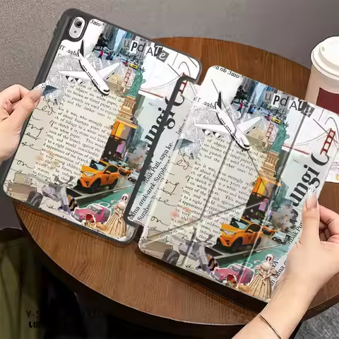 Airplane World Trip With Pen Slot Cover Tablet Case For Samsung For Galaxy Tab S9+ S6 Lite 10.4 inch