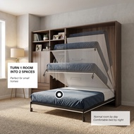 Murphy Bed Wall Bed Foldable Hidden Bed | Space Saving Solution for Small Rooms | Heavy Duty up to 5
