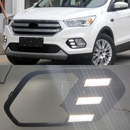 For Ford Escape Kuga 2016 2017 2018 with Yellow Turn Signal DRL Lamp Daylight Fog lamp Car LED Daytime Running Light