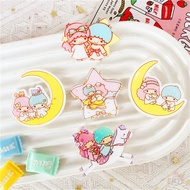 ✪ Q Little Twin Stars - KiKi &amp; LaLa Acrylic Pins ✪ 1Pc Unicorn / Moon Fans Collection Gifts Badge Brooches