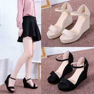 HB8 9cm/3.55" Size 35-39 Women's Wedges High Heel Peep Toe Strappy Shoes