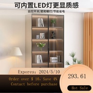 Bookcase Integrated to Top New Chinese Bookcase Light Luxury High-End Wine Cabinet with Glass Door Display Cabinet Ent