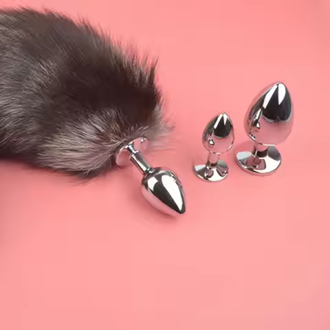 3 Sises Fox Tail Anal Plug Role-playing Prostate Massager Anus Training Dog Tail Butt Plug Dildo Adu