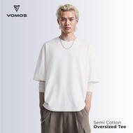 VOMOS Overfit Semi Cotton Ironless Oversized Plain Color Tee Men T Shirt
