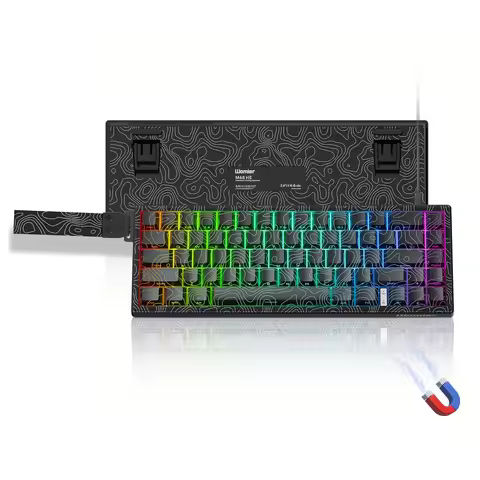Womier M68 HE V2 65% Black Rapid Trigger Gamer Mechanical Keyboard TOPOGRAPHIC THEMED HALL EFFECT RG