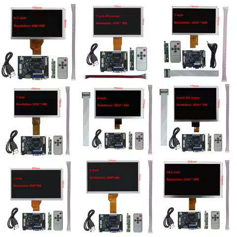 6.5/7/8/9/10.1 inch screen display LCD TFT monitor driver control board HDMI VGA AV compatible Raspb