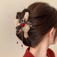 [HC Store]Korean fashion soft velvet bow hair clip.
