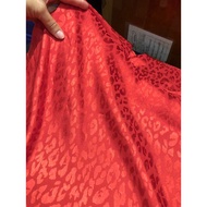 E805 - Red Zigzag Silk Brocade Fabric (2m x 1.5m), stretchy