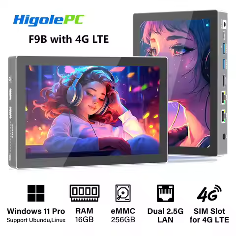 Higole F9B with 4G LTE 7'' Intel N100 NAS Mini PC Windows 11 WiFi5 16GB 256GB 5000mAh 4K Computer To