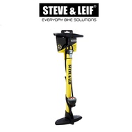 [Steve & Leif] Cosmic Yellow High-Pressure Bicycle/ Bike Floor Pump with Gauge/ Bike Light/ Wheel St