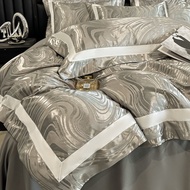 European Luxury Jacquard TC1600 100% Cotton 4IN1 Bedsheet Set Quilt Cover Bedsheet Pillow Case Weddi