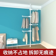 S-T✔Balcony Floor Drying Rack Punch-Free Ceiling Home Clothes Hanger Telescopic Rod Hanger Clothes Artifact Baoshou Hall
