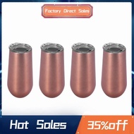 Stainless Insulated Wine Tumbler with Lid -Portable Egg Shape Cup Fashion Gift Cup-6 Oz ,Rose Gold (