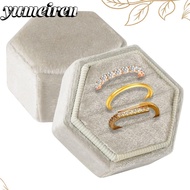 YUMEIREN 3 Slots, Velvet Jewelry Ring Box, Proposal Women
