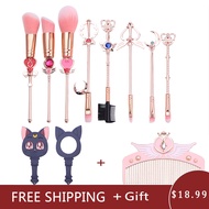 Japan Anime Cosplay Moon Makeup Brushes Set Pro Tools Kit Powder Loose Eye Shadow Blush Synthetic Ha