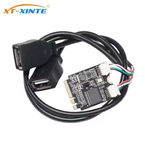 M.2 Riser Cable Adapter M.2 A/E Key to Dual USB 2.0 Expansion Card Converter Cable Notebook External