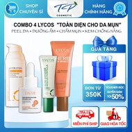 [Da mụn] Combo Hoàn Hảo Cho Da Mụn LYCOS (Tinh chất peel - Dưỡng ẩm - Kem chống nắng Herb UV Shie