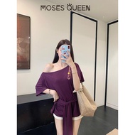 Moses Queen Lace Pure Desire Short Sleeve T-shirt 2025 Summer New Loose Joker Slim Trend Top #63004