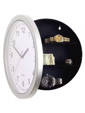 Wall Clock Safe Box Secret Stash Security Secret Key Hidden Safe Lock Money Compartment Cash Hide Ca